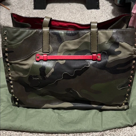 Valentino Camo Leather/Canvas Tote - Picture 6 of 16